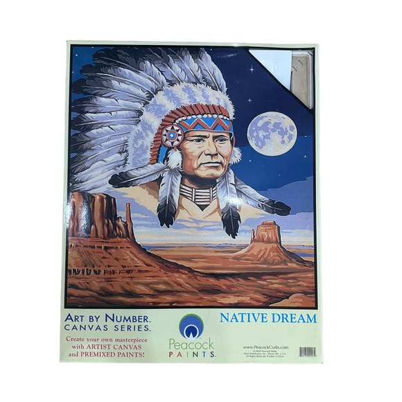 Peacock Paints Other - Peacock Paints Native American Dream Paint by Number Kit Rare